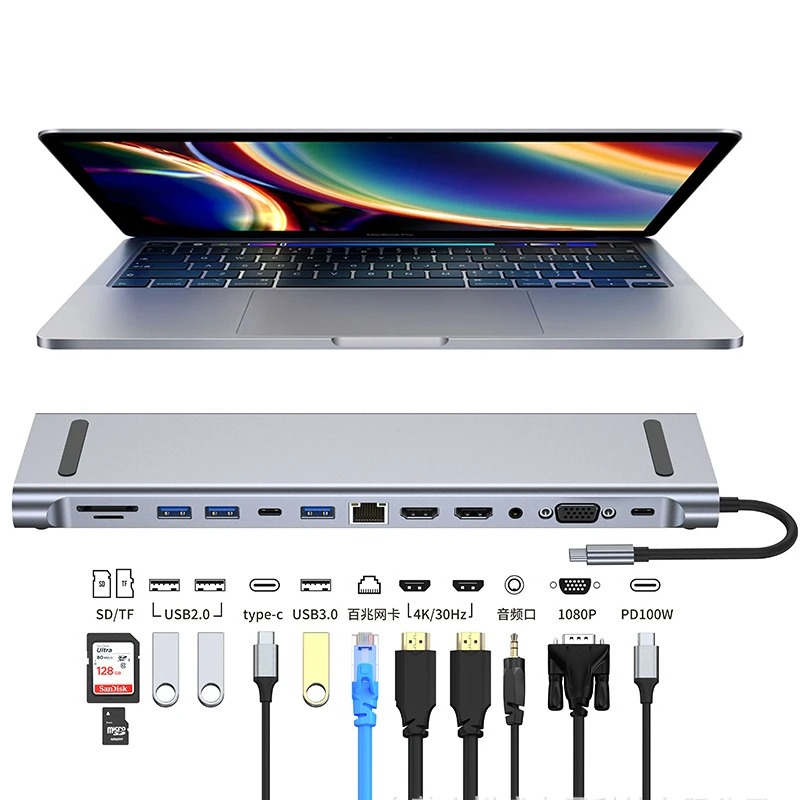 USB C 3.0 HUB Type C to Multi  - 4 Hdmi Multi Monitor Video Card 4K review and price